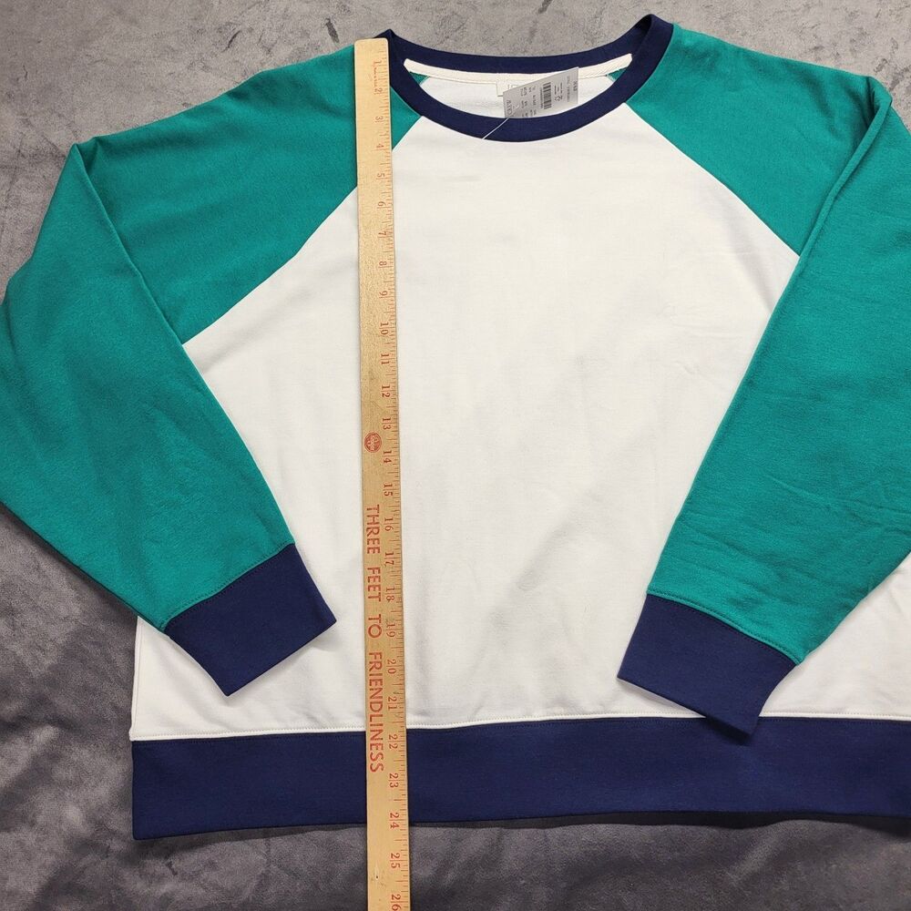 J Crew Ringer Crew Neck Pullover Raglan Sleeve Color Block XL NEW - Picture 7 of 9